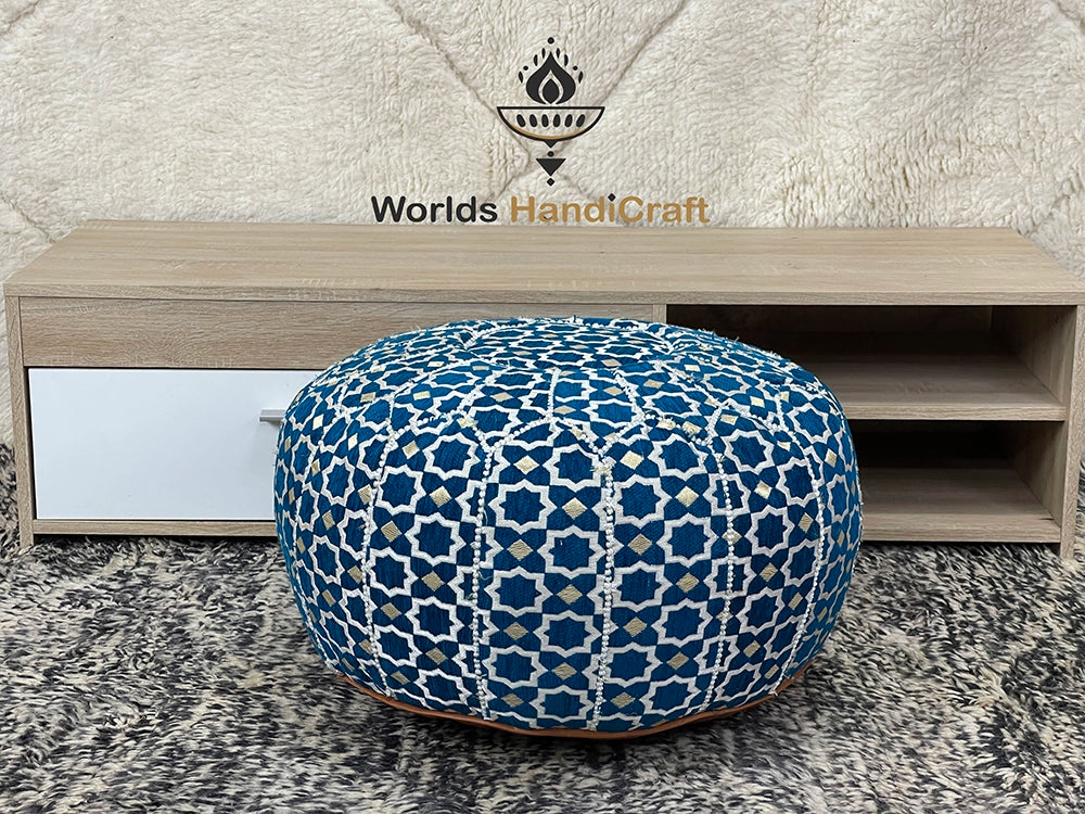 Colored Outdoor Indoor Pouf Ottoman : Moroccan Floor Pouf