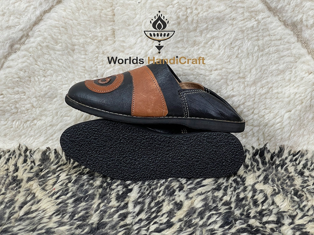 Black Stylish Moroccan  Leather Slippers