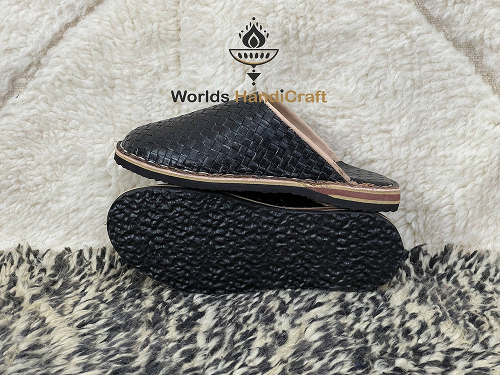 Black Moroccan Slippers