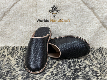 Black Moroccan Slippers