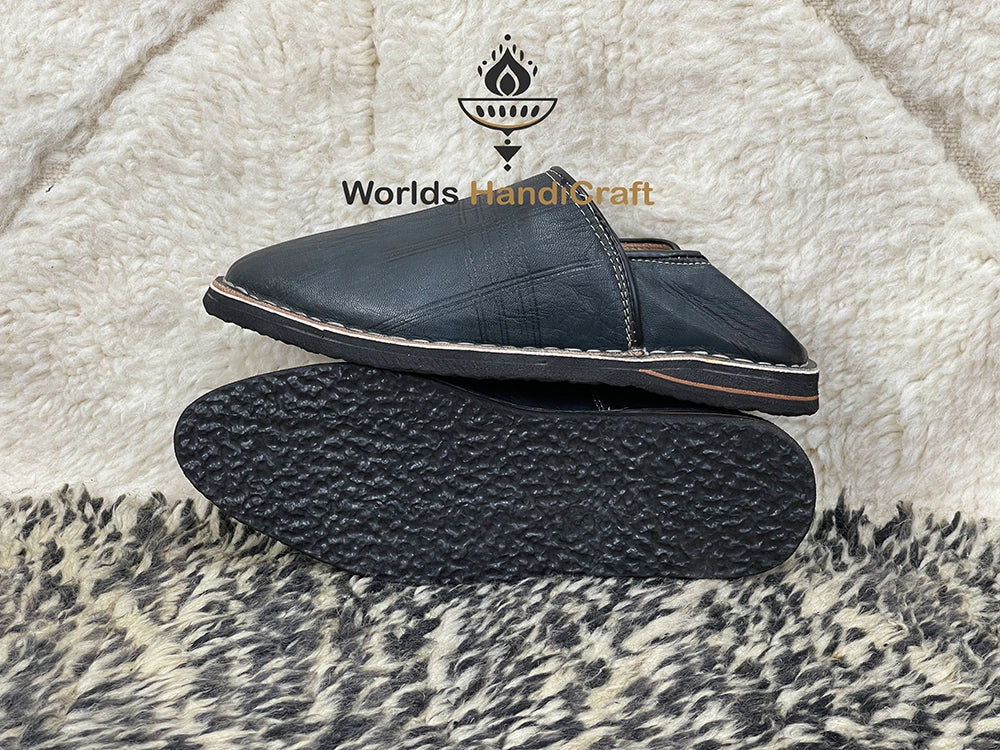 Black New Moroccan Slippers