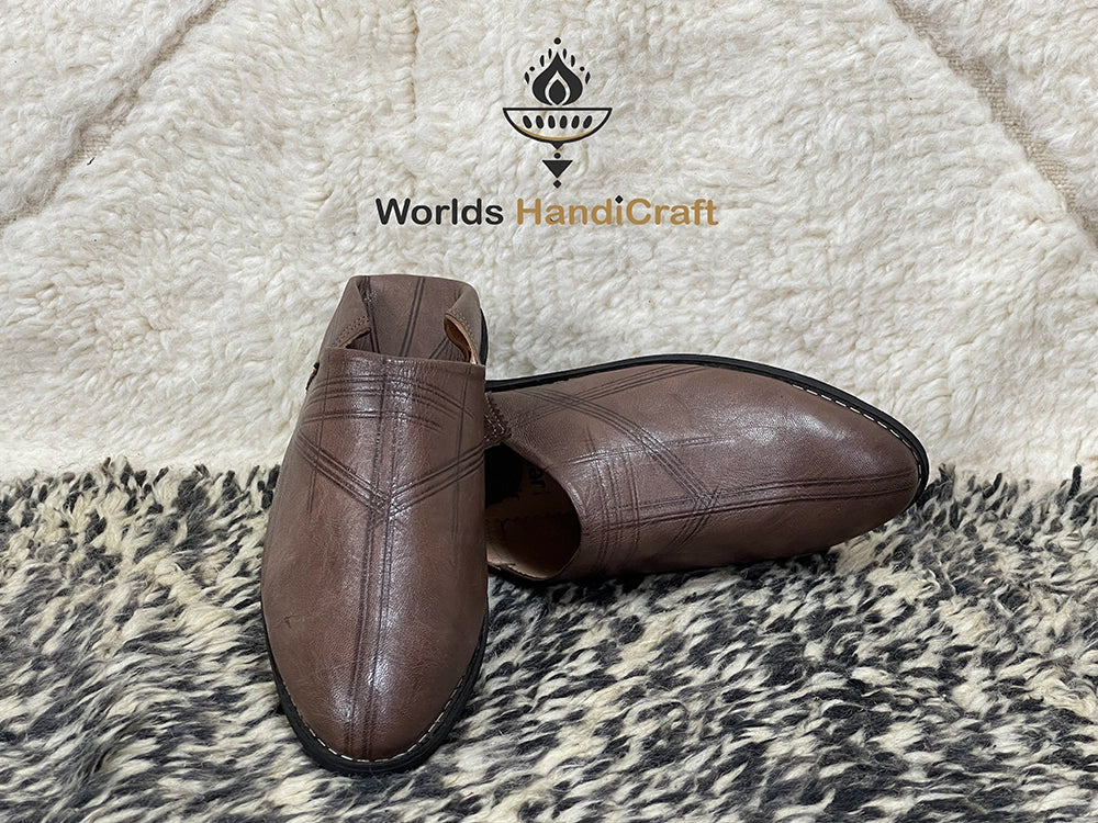 Mens Morocco Leather Slippers