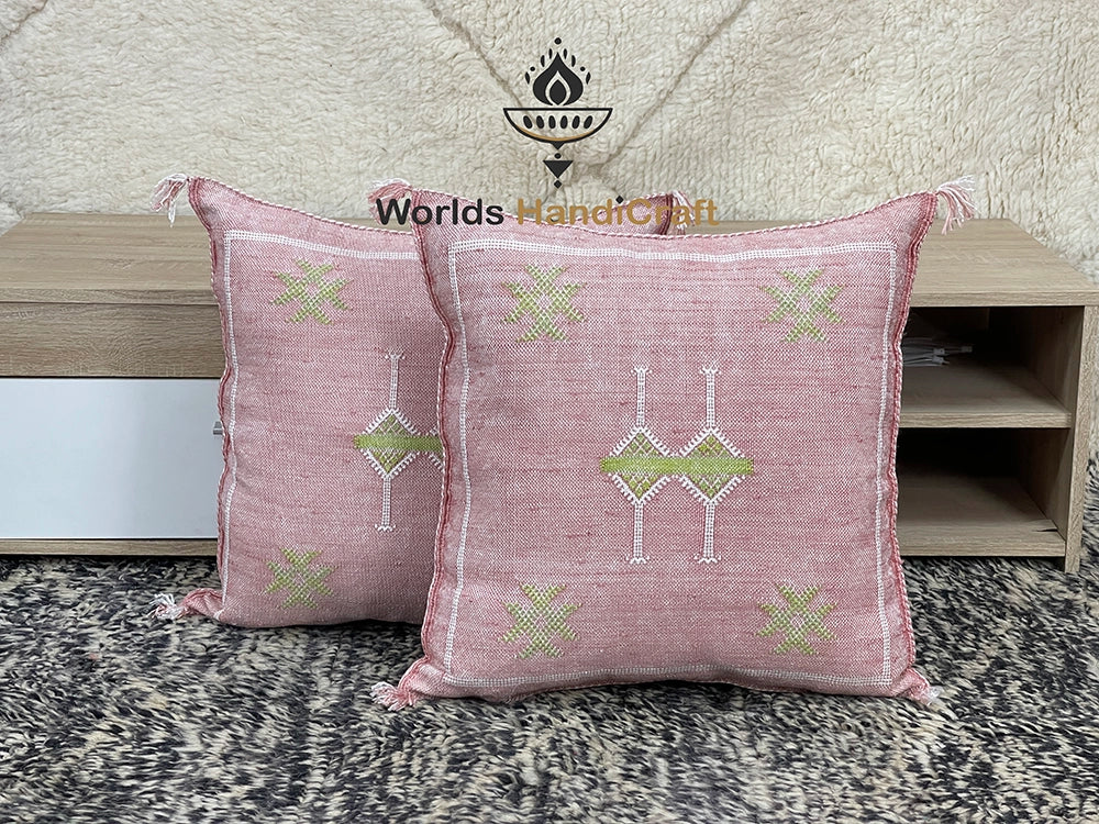 Pink Moroccan Pillow Cactus Silk