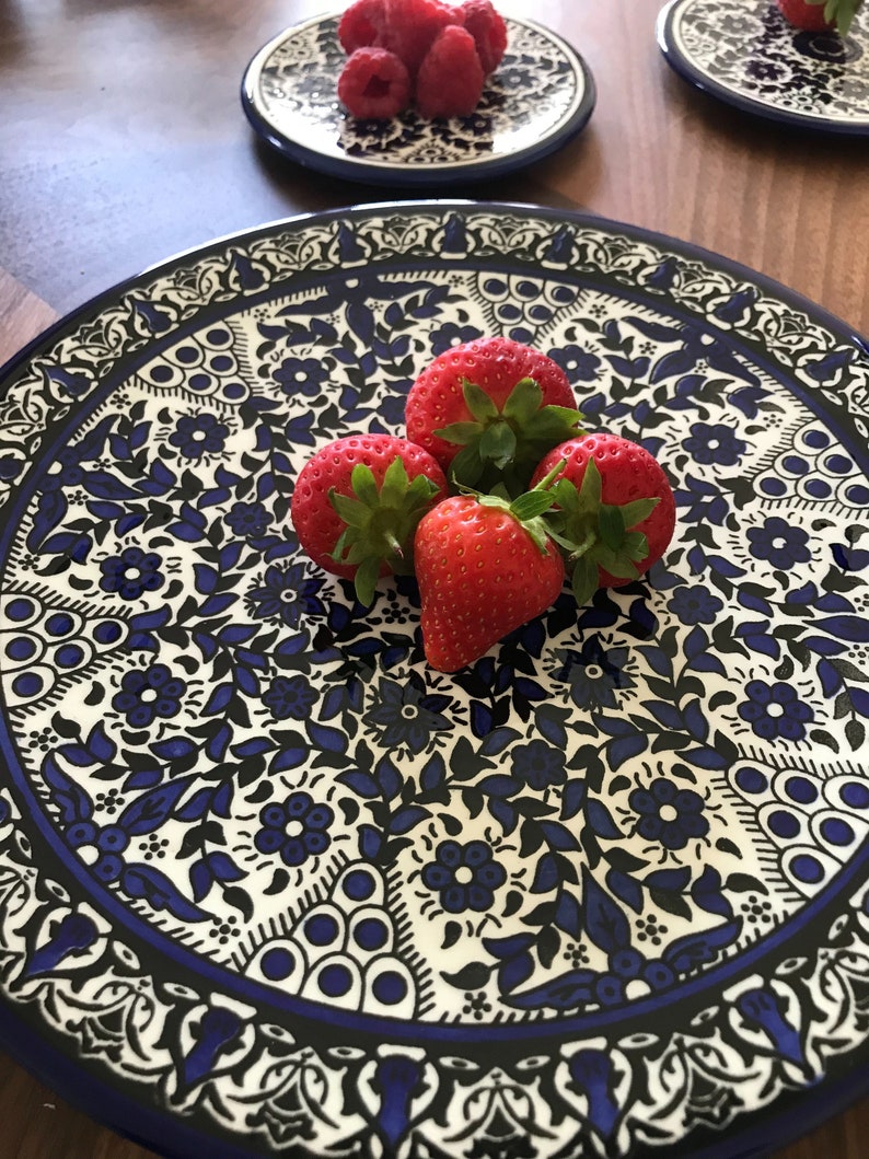 Moroccan Blue Ceramic Serving Dish