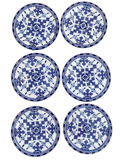 A2 | Set of 6 Moroccan ceramic plates from Fes