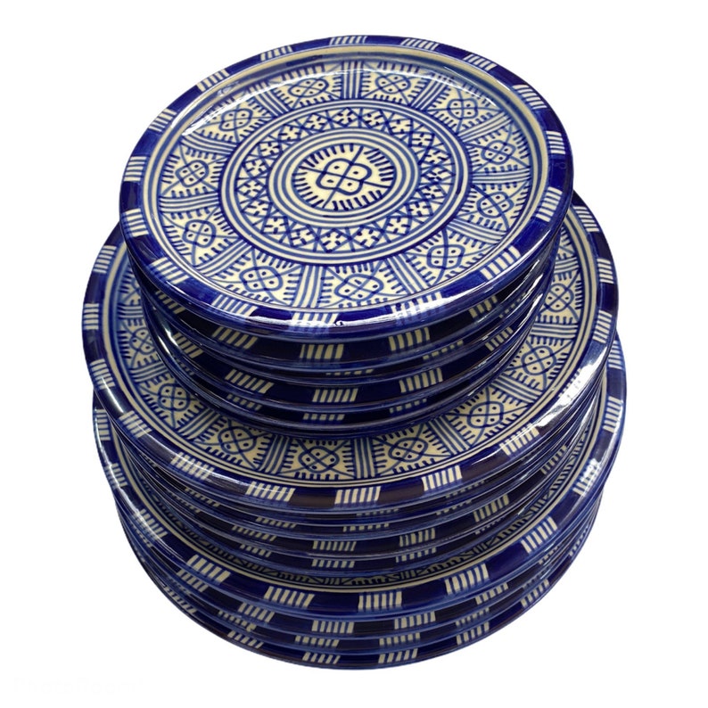 A1 - Blue Handmade and hand-painted Moroccan plates