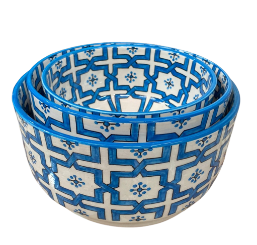 A3 - Handmade Blue Moroccan ceramic salad bowl