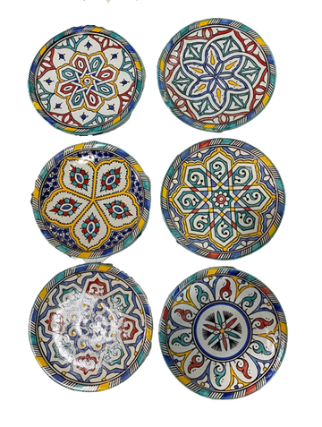 A2 - Set of 6 Moroccan ceramic dessert dish handmade