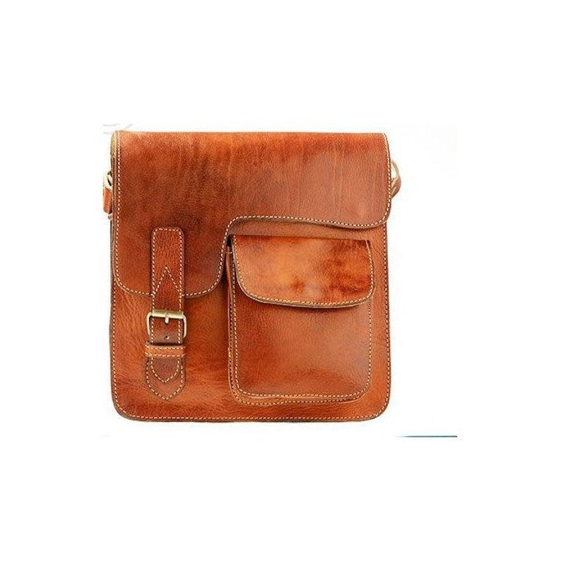 Brown Shoulder Moroccan bag in genuine leather