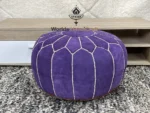 Moroccan Leather Pouf Blue