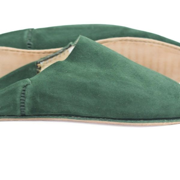 Moroccan leather mules engagement gifts slippers Moroccan suede green slippers