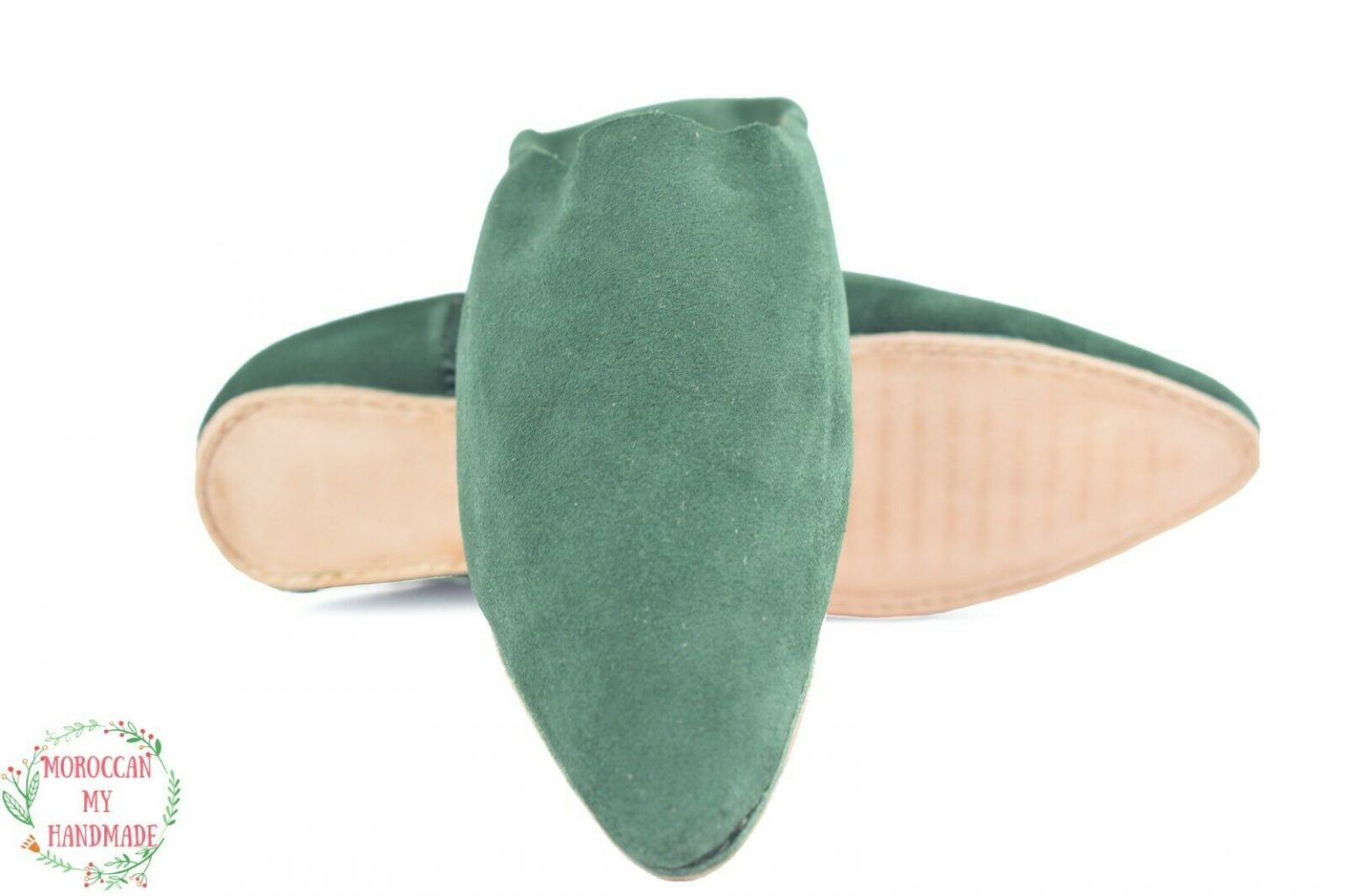 Moroccan leather mules engagement gifts slippers Moroccan suede green slippers