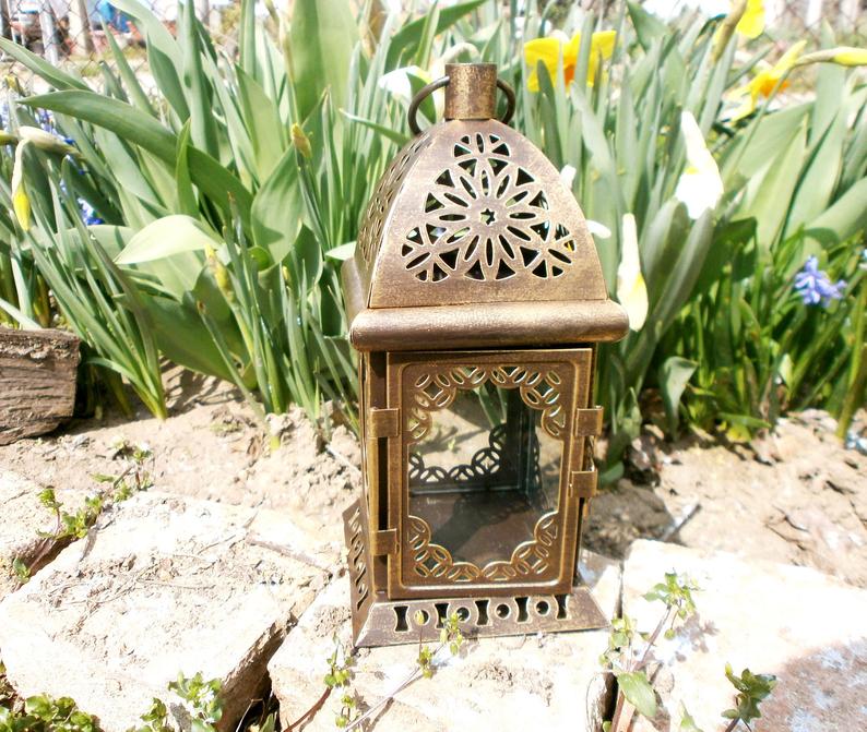Vintage Moroccan Lantern, Shabby chic Lantern, Rustic Wedding Lighting, Vintage Decor, Wedding Centerpiece Distressed Lantern Party Decor