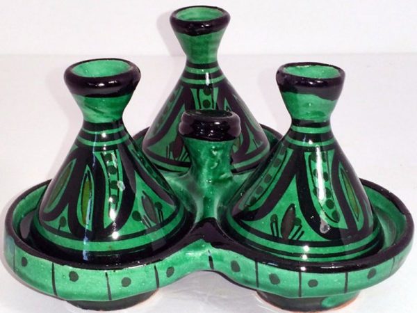 Small Moroccan Tajine for spices salt pepper table decoration Kitchen - set of 3