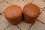 Z3 | Moroccan Leather Round Pouf | Moroccan Leather Round Ottoman