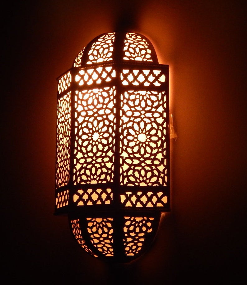 Handcrafted Wall Lamp Moroccan Design, wall sconce, 2 Sizes Available, Boho Lighting, wall Light, Wall Decor, Andalusian lighting