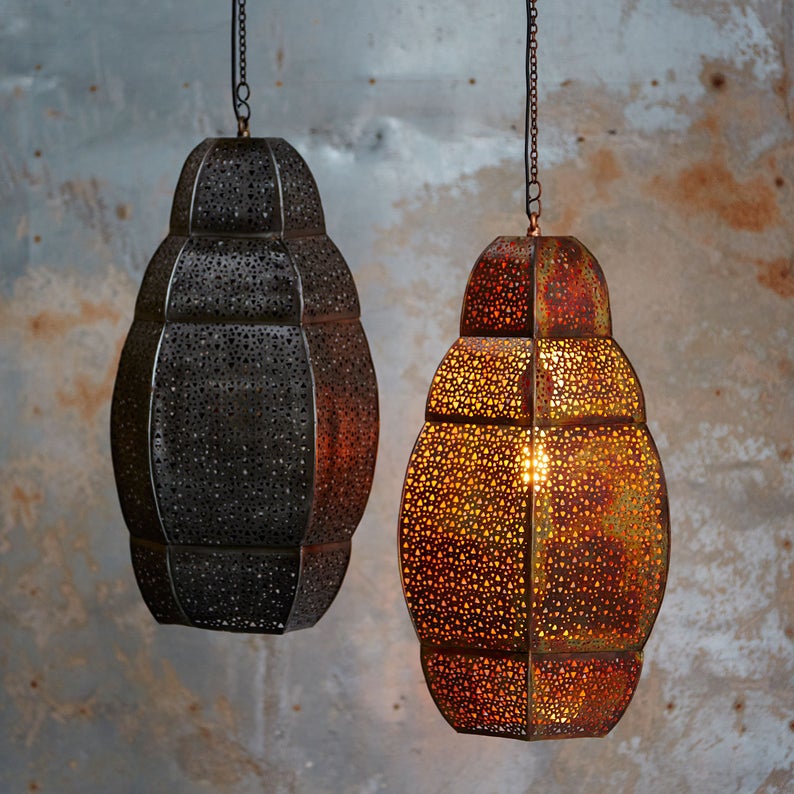 Handmade Large Pendant Ceiling Light - Bohemian Decor - Moroccan Lights - Handcrafted Ceiling Lamp - Loft Lantern - Unique Hanging Light