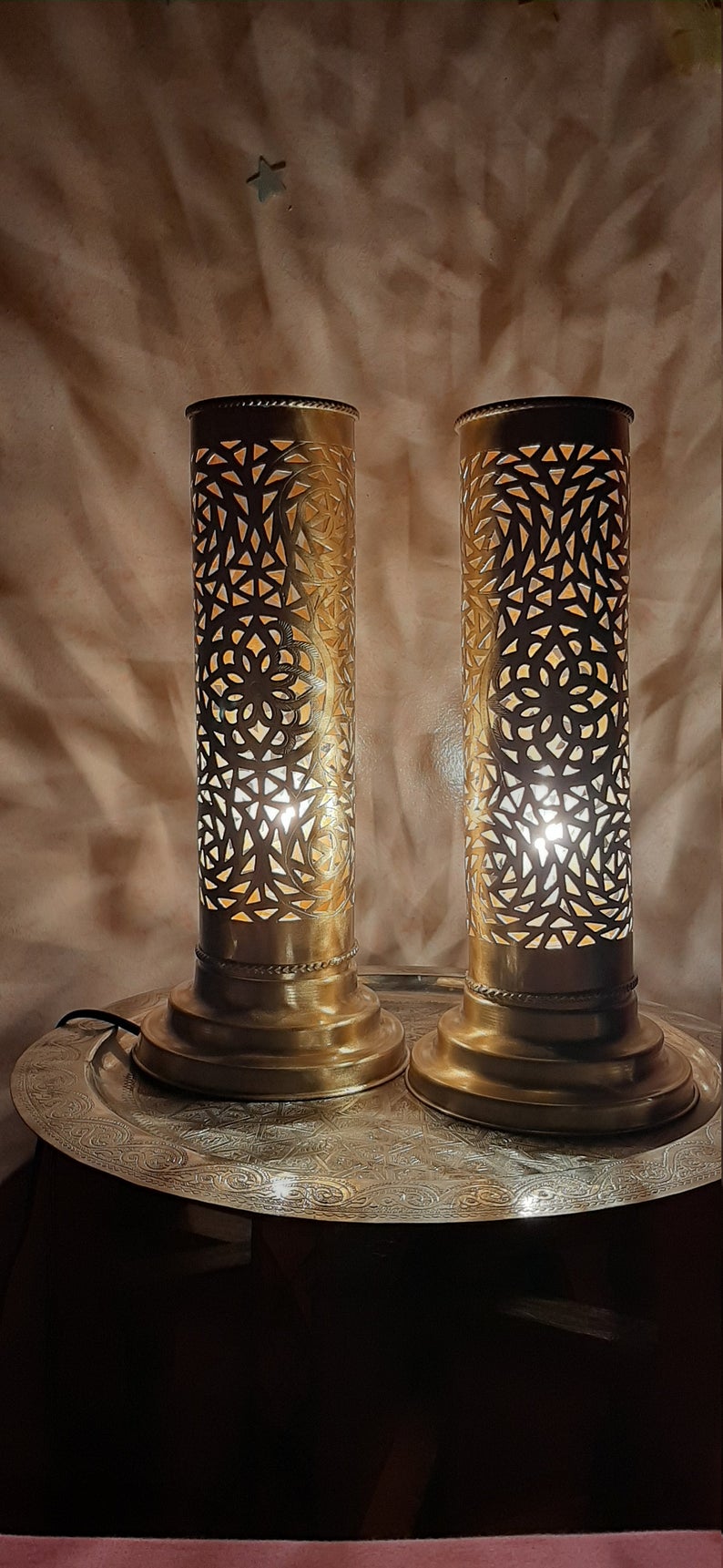 Set of 2 table lamps, Moroccan table lamps, desk lamp, bedside lamp, floor lamp, Moroccan lighting/ Ready to ship.