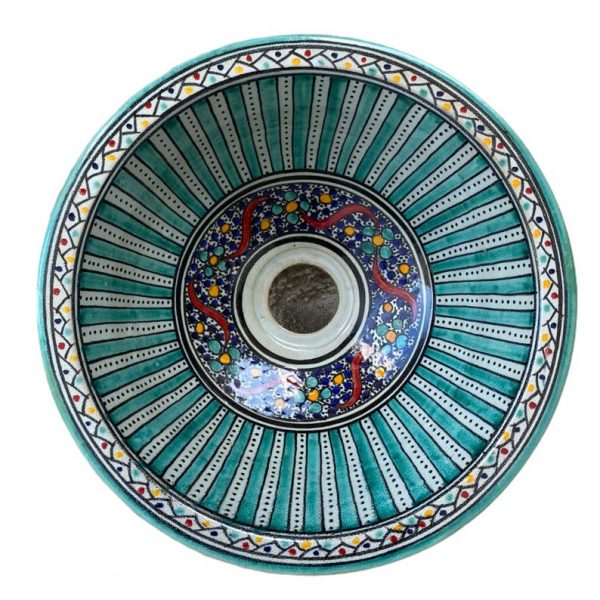 Handmade and hand-painted Moroccan ceramic sink/lavabo. Moroccan washbasin handmade.