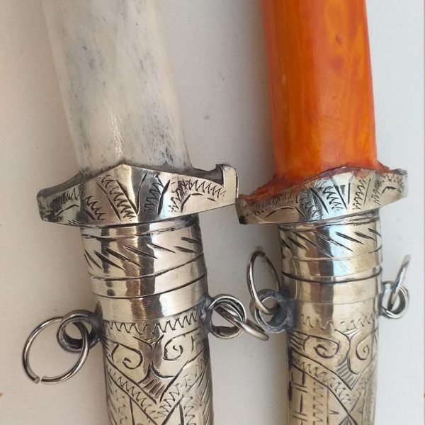 Set of 2 Khanjar, Dagger knife Islamic Sword Arabic Jambiya Handmade Blade, Decorative Dagger, Handmade Dagger Sheath Gift Handle