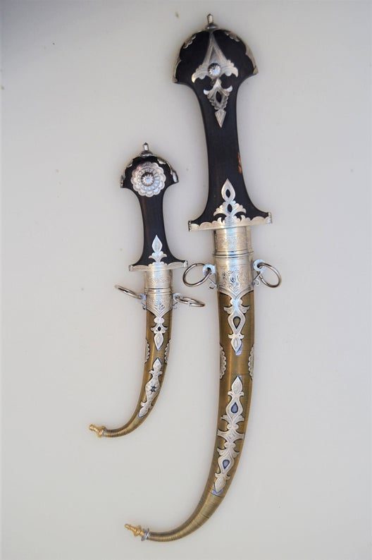 Set of 2 Moroccan Daggers knife Handmade Blade, Decorative Dagger, Handmade Dagger Decor, Handcrafted Decor