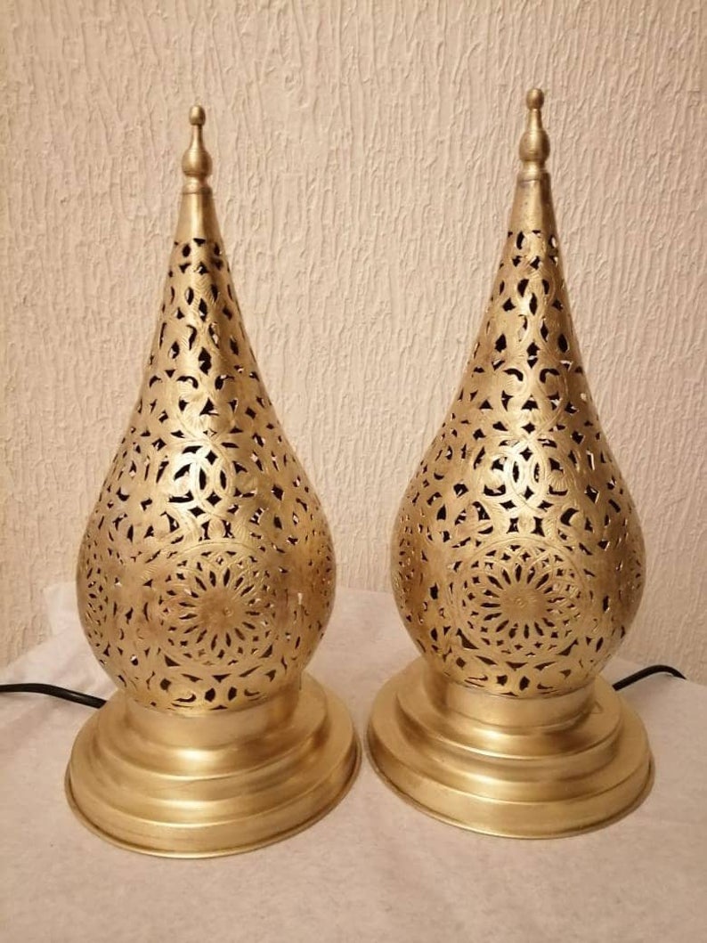 Moroccan night light – table lamp – handmade decoration in silver brass – pure craftsmanship from fez - floor lamp