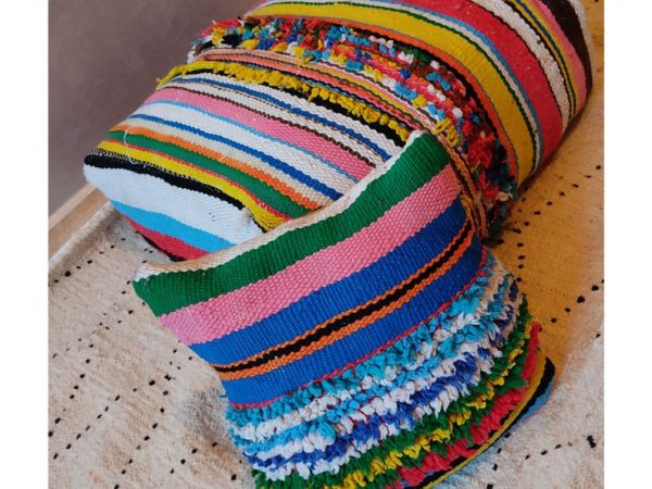 Fabulous Vintage Moroccan pouf, Kilim pillow, Moroccan cushion, Moroccan pillows, Moroccan pillows covers, Moroccan rug poufs