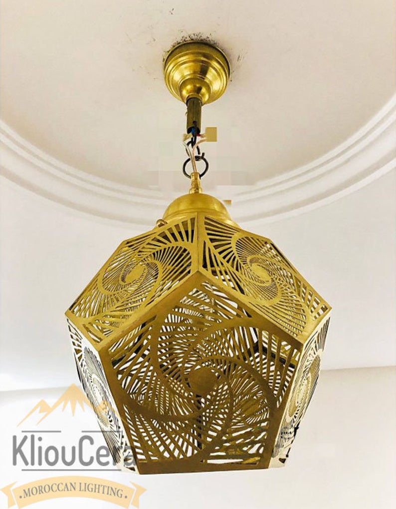 Moroccan Pendant Light Brass Lampshades ceiling, Boho Decor, Moroccan light fixture Lamp Handmade Engraved, New Home Decor Lighting