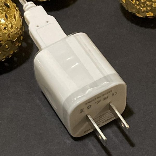 Moroccan style plug-in lights (20 metal balls) for projects/decor, in warm white, approx 10 feet including power cord (plug-in 110v)