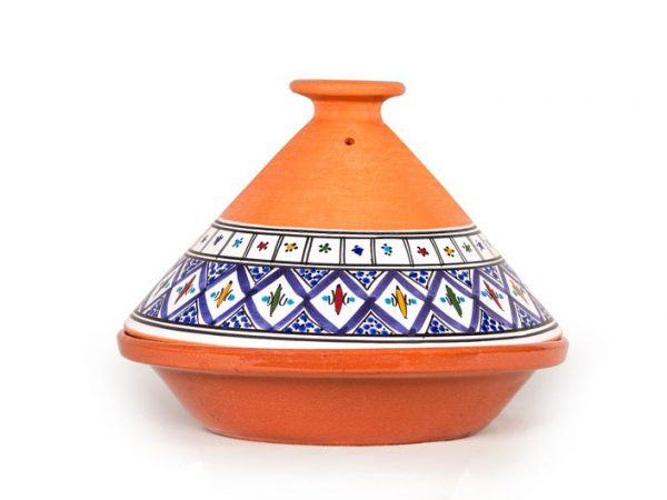 Large Blue Handmade, Hand-painted Tagine, Kamsah Cooking Pot, Easter, Mother's Day, Thanksgiving, Christmas gifts