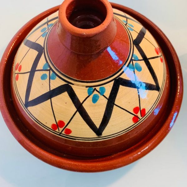 Moroccan Tagine, médium tajine, Moroccan pottery, cooking tagine, hand painted tagine ,Vintage Tagine, kitchen pottery