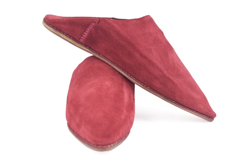 Velvet Suede Moroccan Slippers | Moroccan Sheepskin Slippers