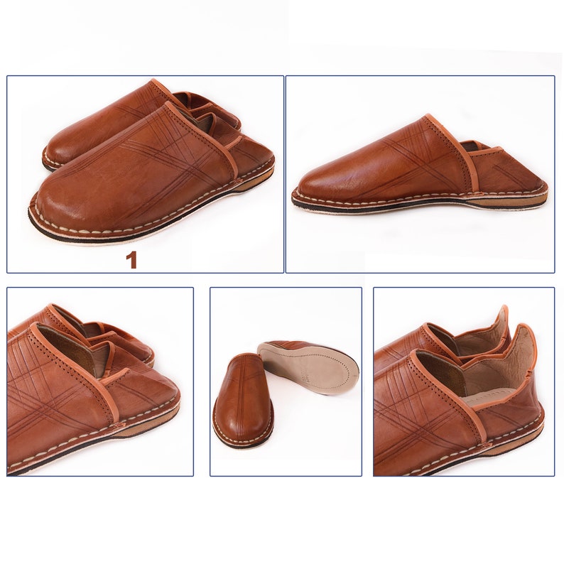 Leather Moroccan Slippers Men