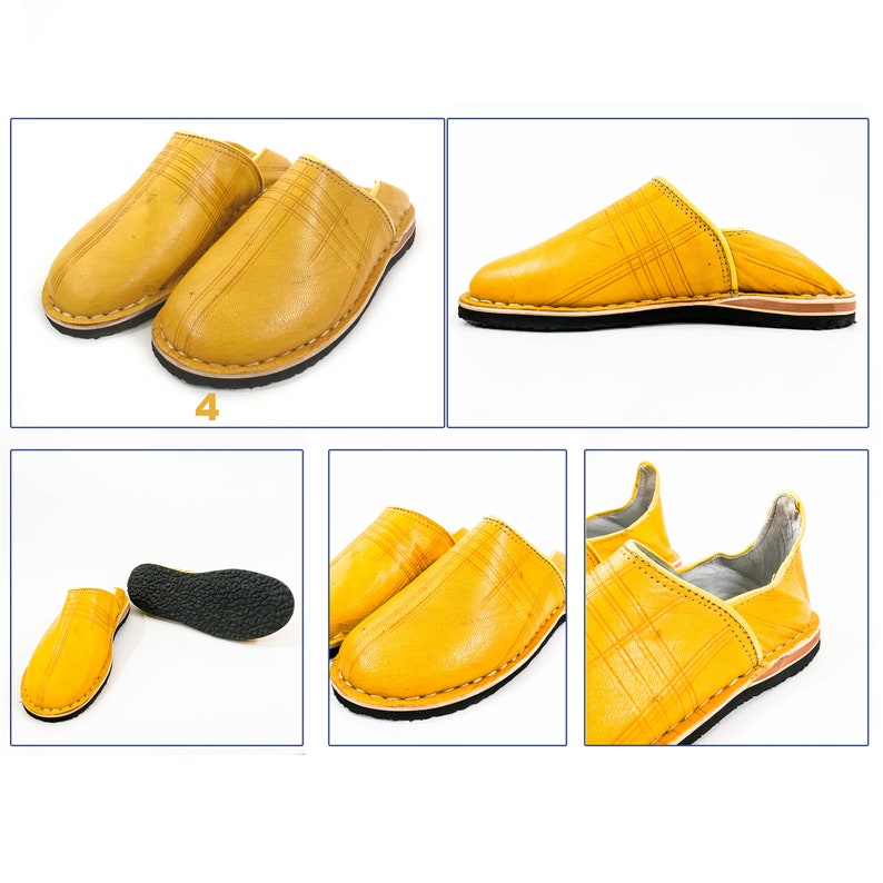 Leather Moroccan Slippers Men