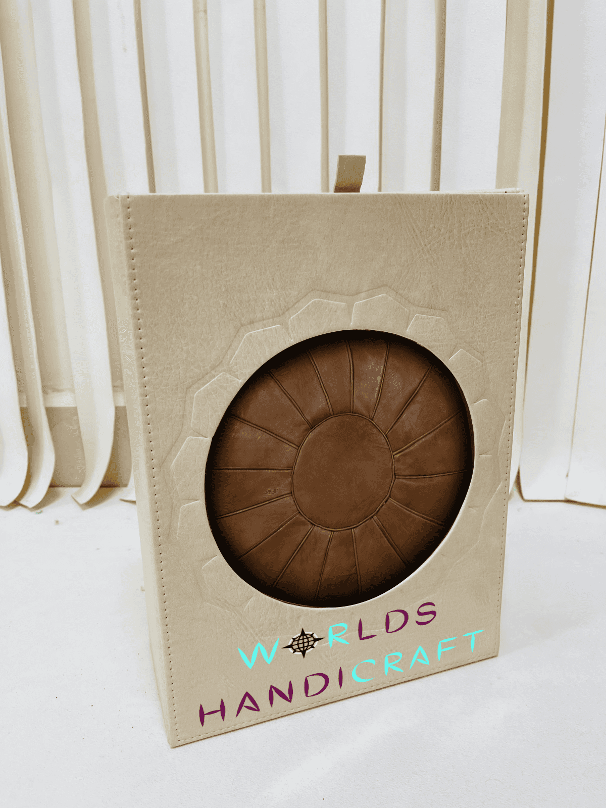 A9 | Tan Brown Moroccan Leather Pouf