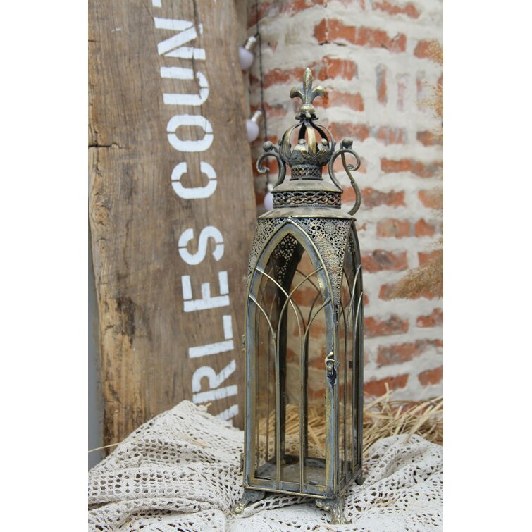 Architectural Cathedral Tall Metal/Glass Lantern