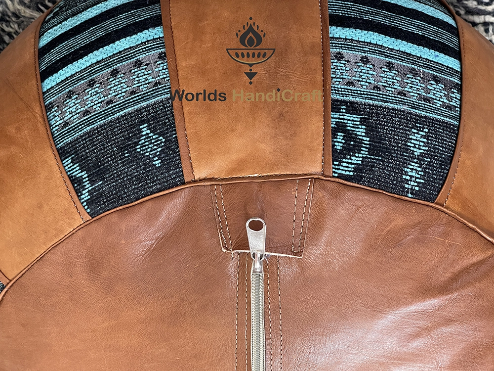 Docorativ  Moroccan Leather Ottoman Pouf