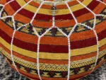 C4 | Orange Tissu Leather Ottoman For Sale