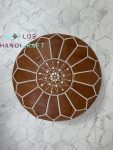 A4 | Brown Leather Pouf Chair