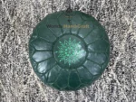 Moroccan Green Leather Pouf