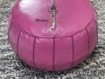 Pink Moroccan Leather Ottoman Coffee Table