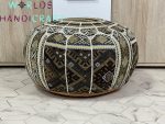 B67 |  Moroccan Leather Pouf Ottoman Footstool