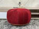 Red Moroccan Leather Pouffe