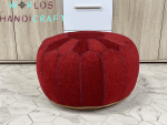A23 | Red Moroccan Leather Pouffe