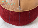 A23 | Red Moroccan Leather Pouffe