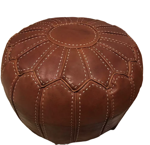 Moroccan Leather Ottoman Pouf Footstool Coffee Table