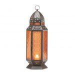 A0190 | Moroccan Tall Glass and Metal Lantern