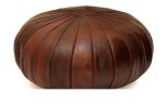 Z2|Large Round Leather Pouf Ottoman