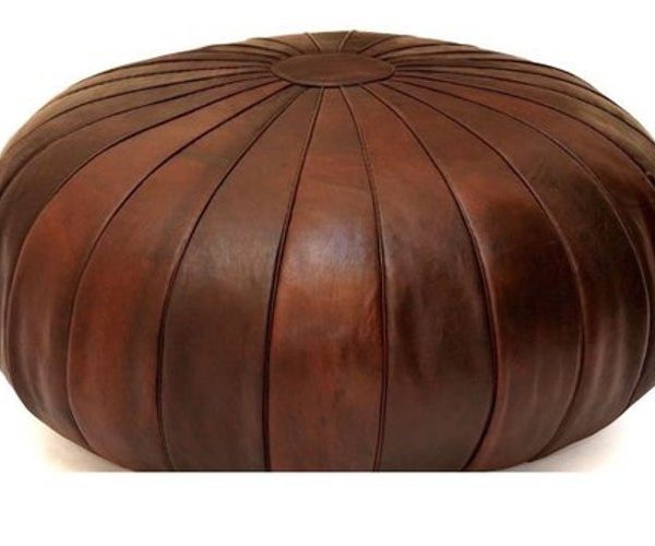Handmade Moroccan Round Stunning Leather Pouf, Moroccan Ottoman Leather Pouf, Pouffe, Pouf Footstool, wedding gifts, Moroccan Pouf Ottoman
