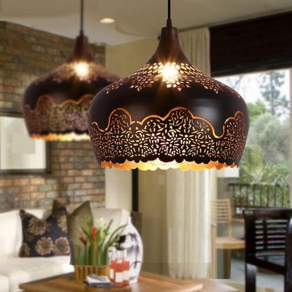 Moroccan Style Pendant Lights, Metal Pendant Light, Shade, Iron Pendant Lights, Farmhouse, Industrial, Country, Comes With E27 Bulb